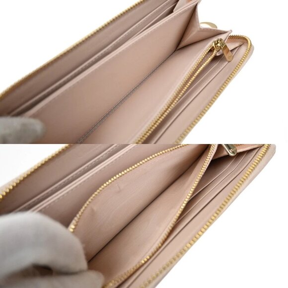 CHRISTIAN DIOR Logo Cannage Zipper Around Long Wallet Leather Pink GHW 80KB338 - Picture 12 of 15